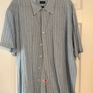 Izod Blue Casual Button Down Shirt with Pinstripes. 
Men’s XXL